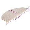 vidaXL Prostirke za stepenice 15 kom 65x24x4 cm taupe poluokrugle velike