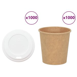 vidaXL papirnate &scaron;alice za kavu s poklopcem 1000 kom 4 oz 100 ml
