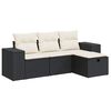 vidaXL 4-dijelni set vrtnih sofa od poliratana s jastucima crni