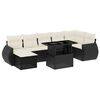vidaXL 8-dijelni set vrtnih sofa od poliratana s jastucima crni