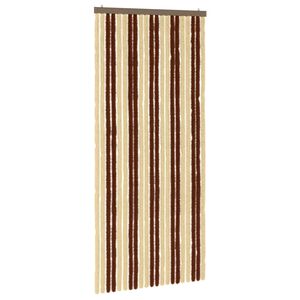 vidaXL Zavjesa protiv insekata Chenille Smeđa i bež 90 x 200 cm