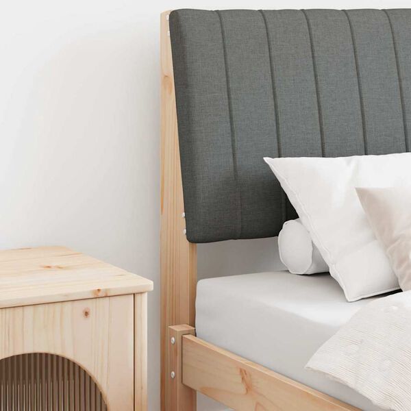 vidaXL Tapecirani uzglavlje Tamno siva 75 cm Čvrsto borovo drvo