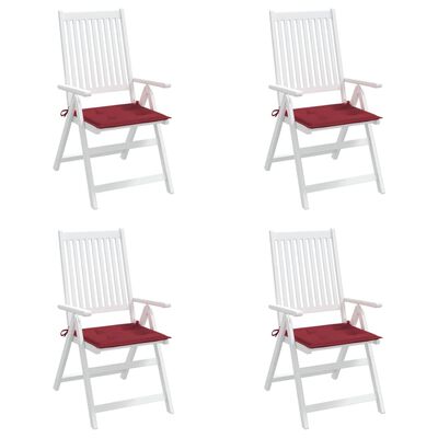 vidaXL Jastuci za vrtne stolice 4 kom boja vina 50x50x3 cm od tkanine