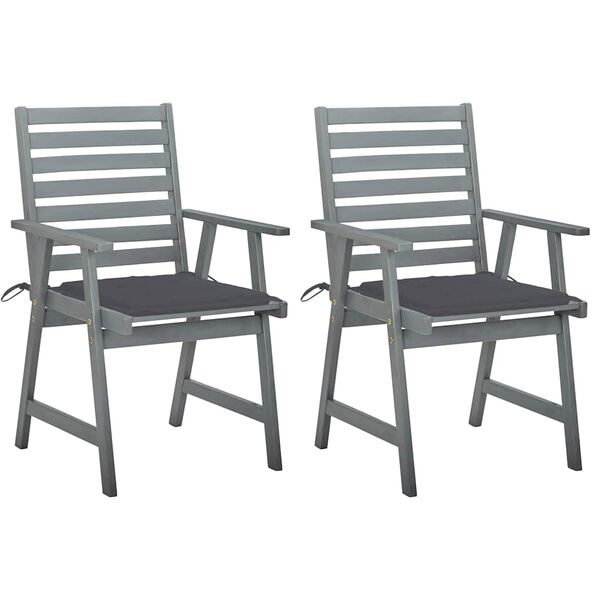 vidaXL Vrtne blagovaonske stolice s jastucima 2 kom od bagremovog drva