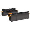 vidaXL 9-dijelni set vrtnih sofa s jastucima crni od poliratana