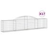 vidaXL Lučne gabionske ko&scaron;are 17 kom 300x30x60/80 cm pocinčano željezo