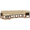 vidaXL Set vanjskih sofa s jastukom 7 pcs Prirodna i bež
