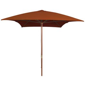 vidaXL Vrtni suncobran s drvenim stupom 200 x 300 cm terakota