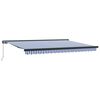 Povlačivi tende Plava i bijela 400 &times; 300 cm Platno i Aluminij