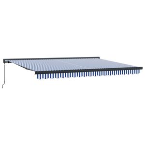Povlačivi tende Plava i bijela 400 &times; 300 cm Platno i Aluminij