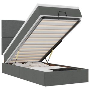 vidaXL Otomanski okvir kreveta s madraca tamnosivi 80x200cm od tkanine