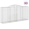 vidaXL Lučne gabionske ko&scaron;are 3 kom 300x50x140/160cm pocinčano željezo