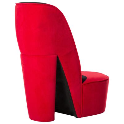 vidaXL Stolica u obliku visoke pete crvena baršunasta