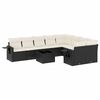 vidaXL 10-dijelni set vrtnih sofa s jastucima crni od poliratana