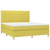 vidaXL Krevet box spring s madracem LED zeleni 180x200 cm od tkanine