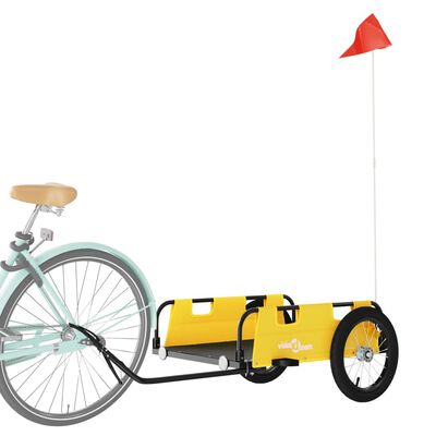 vidaXL Prikolica za bicikl žuta od tkanine Oxford i željeza