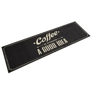 vidaXL Kuhinjski tepih perivi s natpisom Coffee 45 x 150 cm bar&scaron;unasti