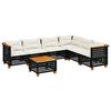 vidaXL 7-dijelni set vrtnih sofa od poliratana s jastucima crni