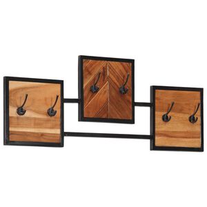 vidaXL Zidni stalak za kapute 90 x 1 x 35 cm od drva bagrema i željeza