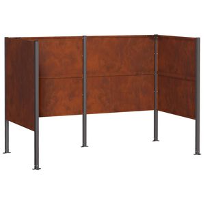 vidaXL Ekran za kante za smeće 167 x 85 x 113 cm Otporni čelik Rđa