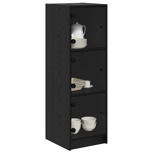 vidaXL Highboard Crni hrast 35 x 37 x 109 cm Konstruirano drvo