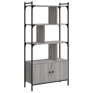 vidaXL Regal za knjige s vratima boja hrasta 76,5x30x154,5 cm drveni
