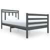 vidaXL Okvir za krevet od masivnog drva sivi 100 x 200 cm