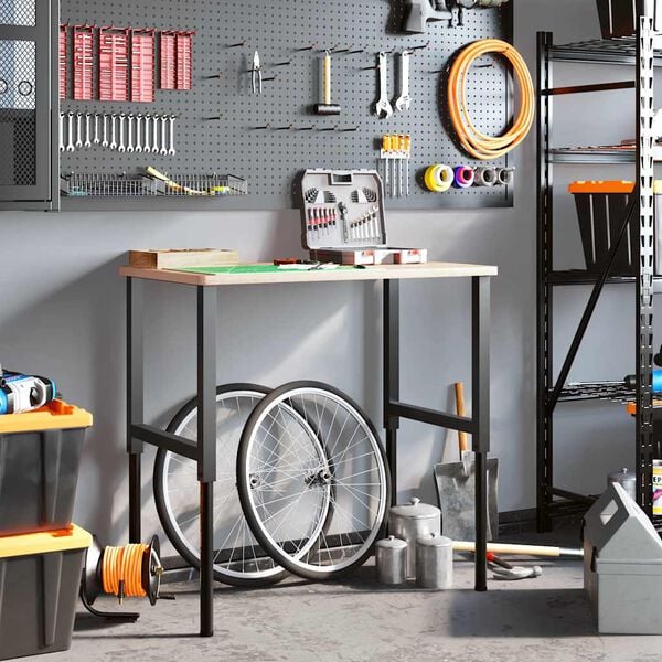 vidaXL Okviri za radni stol 2 kom metalni 55 x (69 - 95,5) cm crni