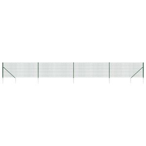 vidaXL Ograda od žičane mreže sa &scaron;iljastim držačima zelena 0,8 x 10 m