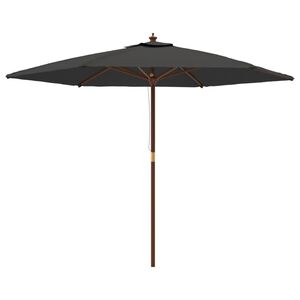 vidaXL Vrtni suncobran s drvenim stupom antracit 299 x 240 cm