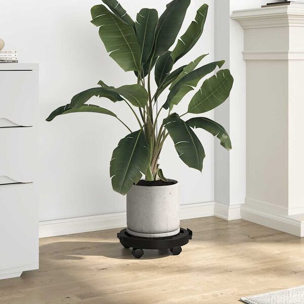 vidaXL Kolica za biljke s kotačima 5 kom promjer 30 cm crna 170 kg