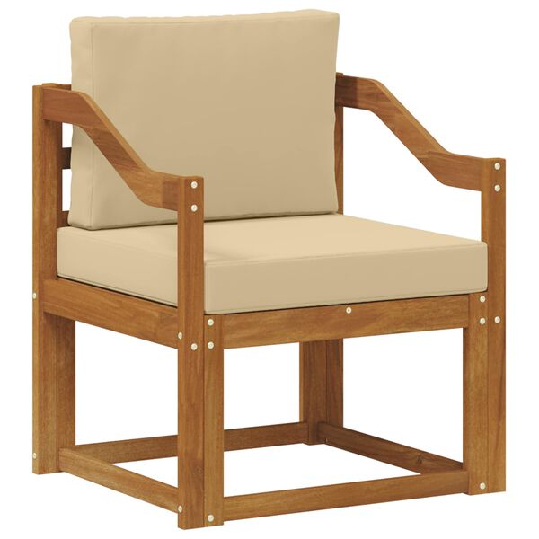 vidaXL Vanjski kauč Čvrsto drvo akacije i poliester Prirodna