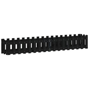 vidaXL Povi&scaron;ena vrtna gredica crna 200x30x30 cm masivna borovina