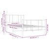 vidaXL Metalni okvir kreveta uzglavlje i podnožje bijeli 75x190 cm