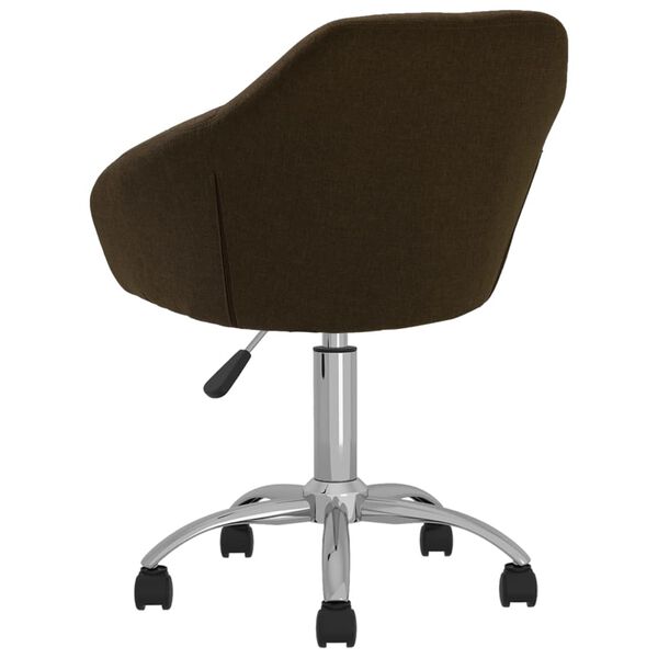 vidaXL Okretna uredska stolica od tkanine tamnosmeđa