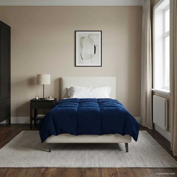 vidaXL Puni pokrivač za cijelu godinu Tamno plava 135 x 220 cm