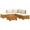 vidaXL Set vanjskih sofa s jastukom 6 Komad Smeđa Čvrsto drvo akacije