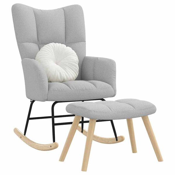 vidaXL Stolica za ljuljanje s osloncem za noge od tkanine oblačnosiva