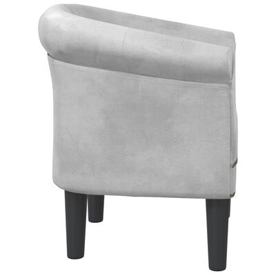 vidaXL Zaobljena fotelja od umjetne kože srebrna