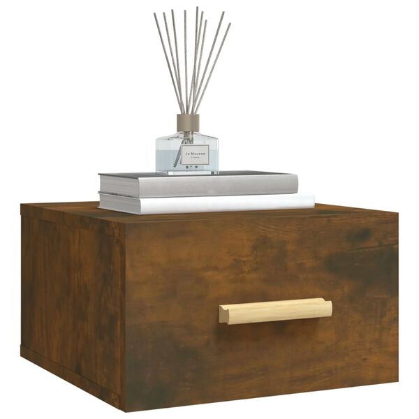 vidaXL Zidni noćni ormarići 2 kom dimljenog hrasta 35x35x20 cm