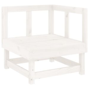 vidaXL Kutna vrtna sofa od masivne borovine bijela