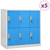 vidaXL Ormarići s ključem 5 kom svjetlosivi/plavi 90x45x92,5 cm čelik
