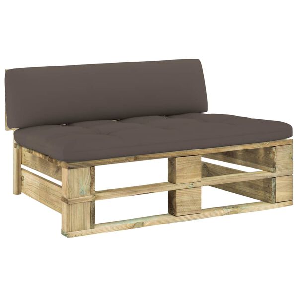 vidaXL Srednja vrtna sofa od paleta od zeleno impregnirane borovine