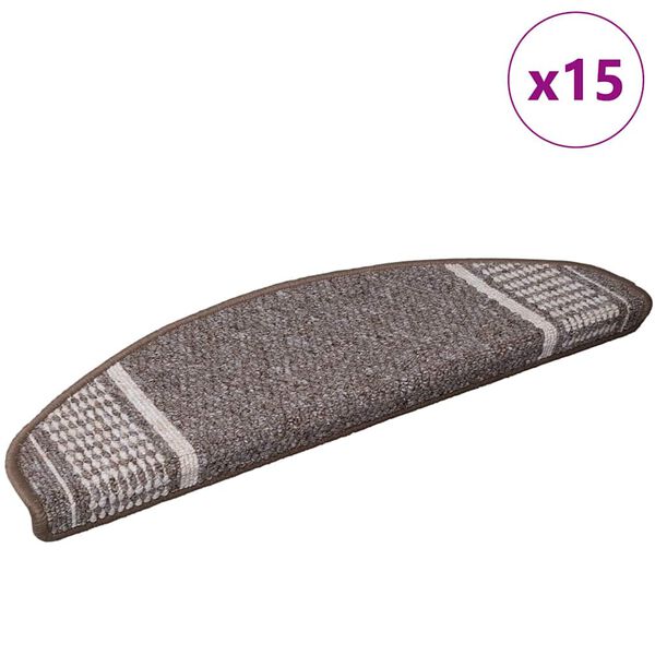 vidaXL Samoljepljivi stepenasti ulo&scaron;ci 15 pcs Smeđa 65 x 21 x 4 cm