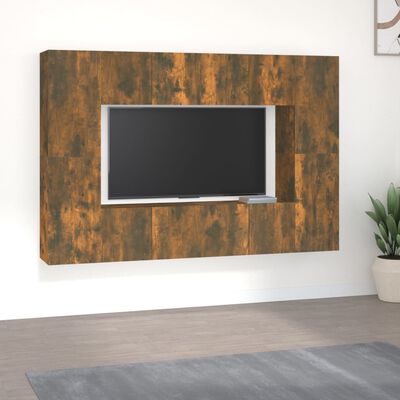 vidaXL 8-dijelni set TV ormarića boja dimljenog hrasta drveni