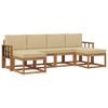 vidaXL Set vanjskih sofa 6 kom. Prirodna i bež
