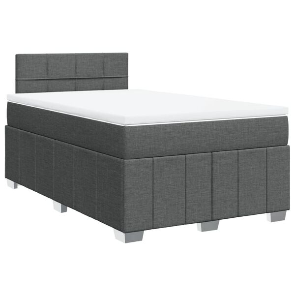 vidaXL Krevet box spring s madracem tamnosivi 120 x 190 cm tkanina