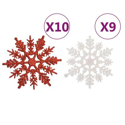 vidaXL Set božićnih kuglica od 108 komada crvene i bijele