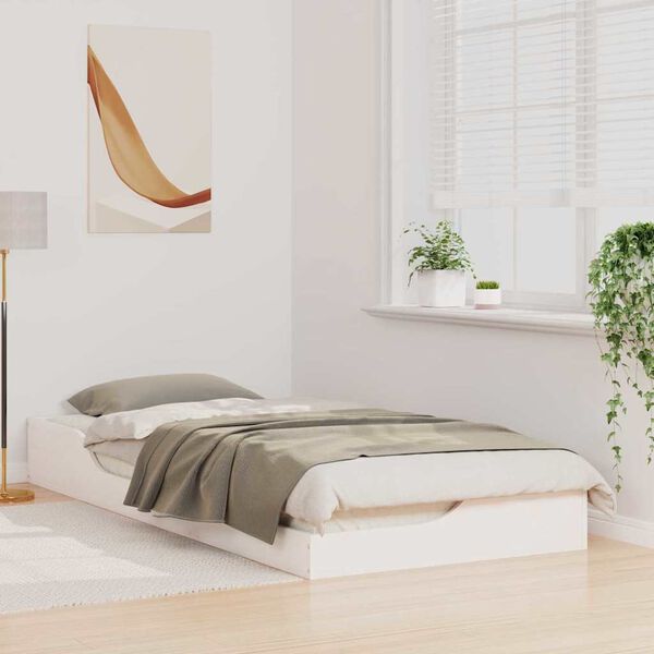 vidaXL Krevetna konstrukcija Bijelo 80 x 210 cm Čvrsto borovo drvo