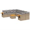 vidaXL 9-dijelni set vrtnih sofa s jastucima bež od poliratana